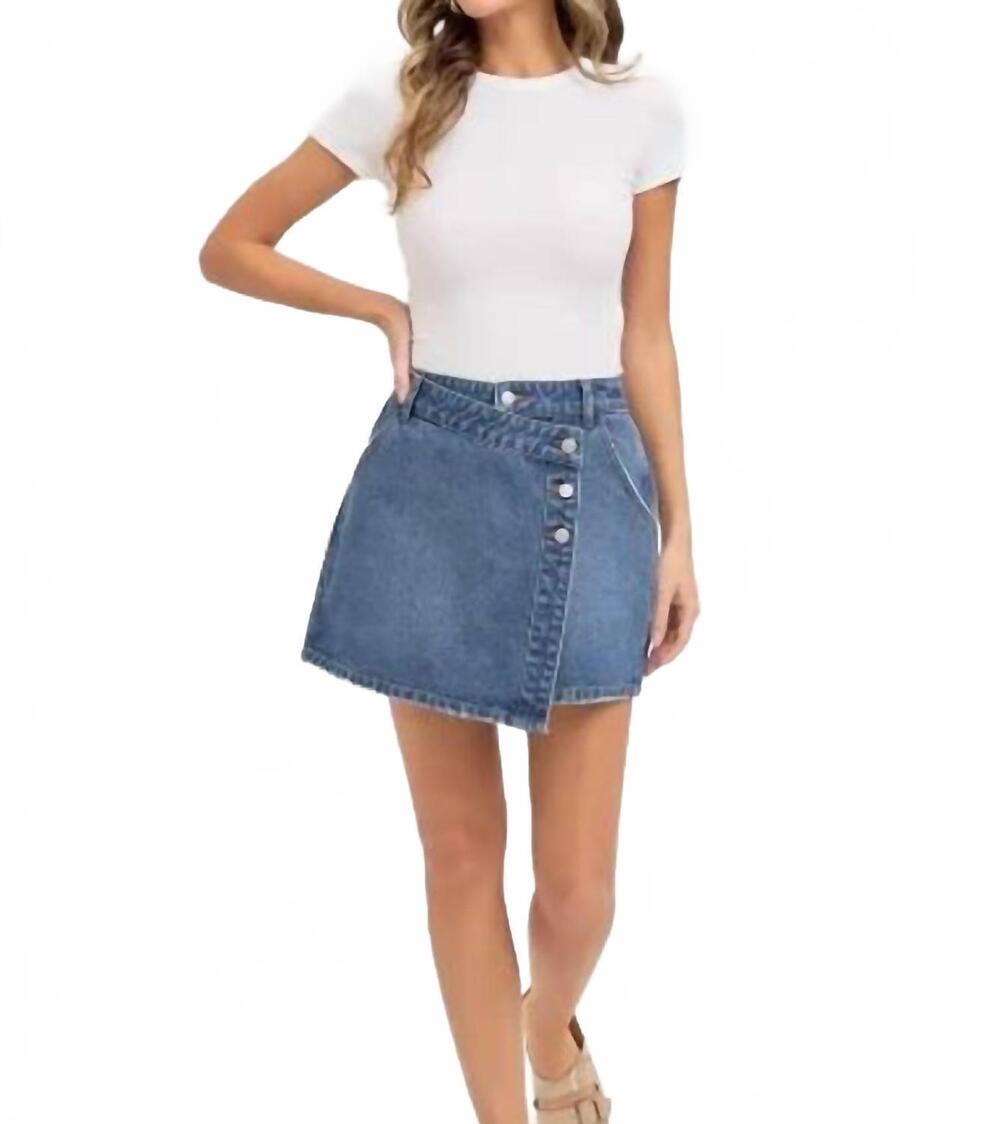 NEW SWEET LOVELY BY JEN mid rise denim skirt in blue